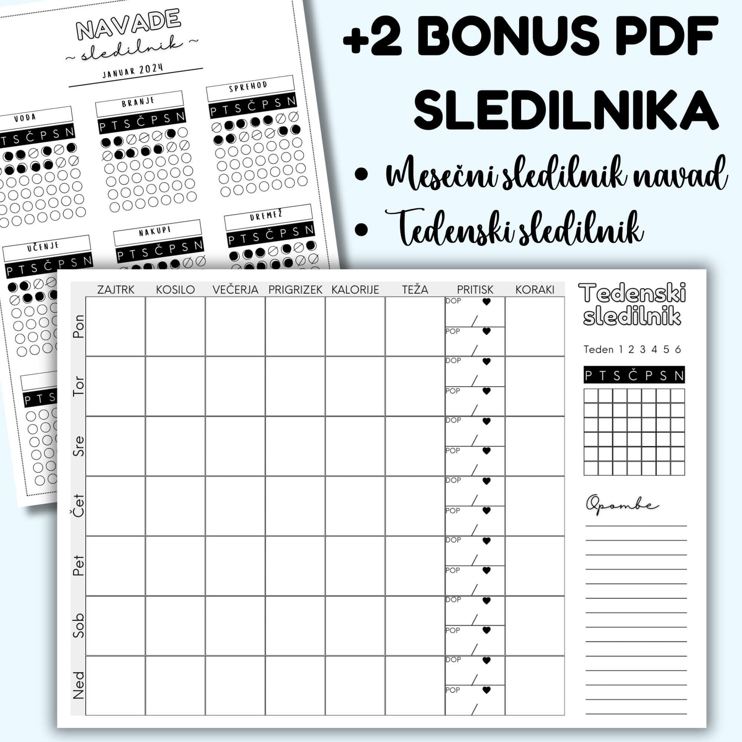 Komplet letnih piksel sledilnikov (A4 in A5 PDF)