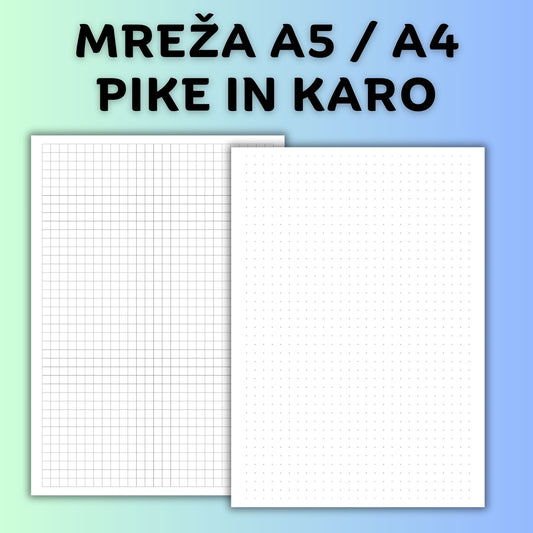 Mreža s pikami / karo - A4 in A5