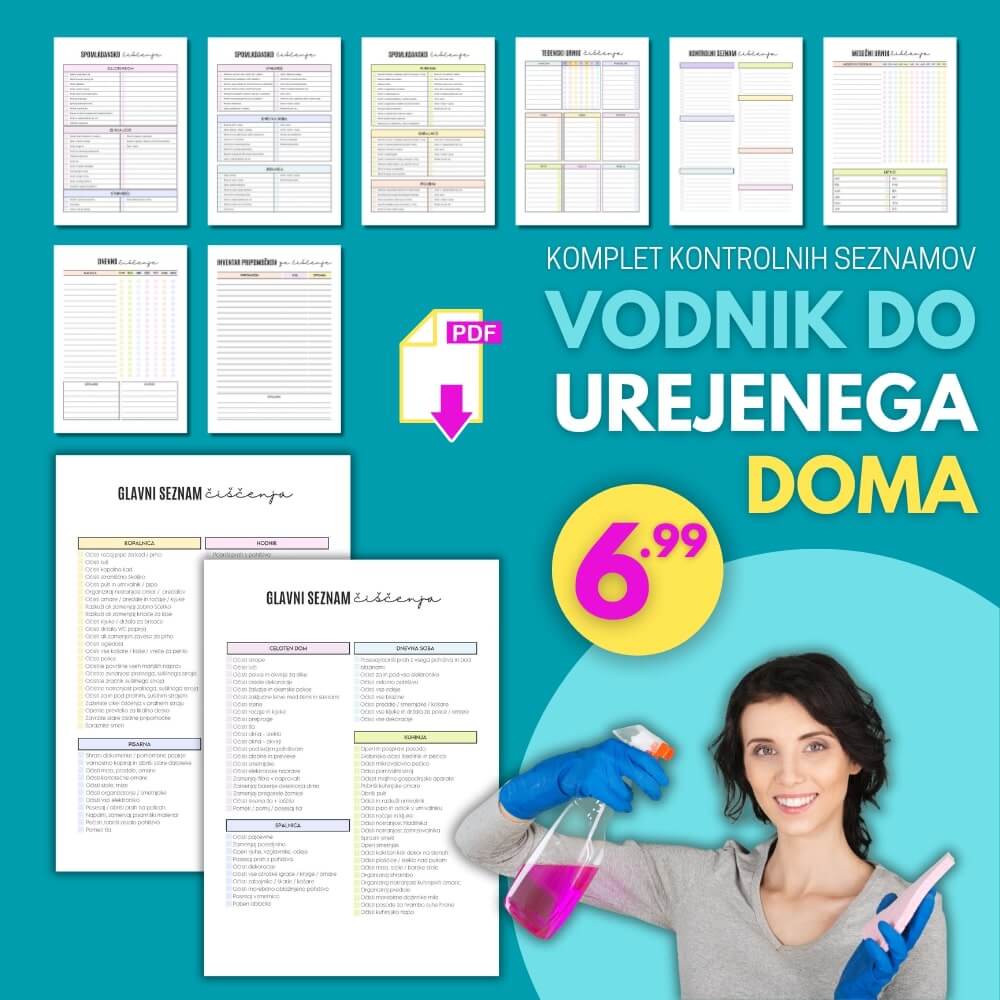 Vodnik do urejenega doma (7 PDF kontrolnih seznamov)